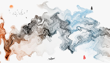 禪境水墨山水畫 新中式
