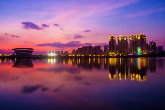 梅溪湖夕阳晚霞