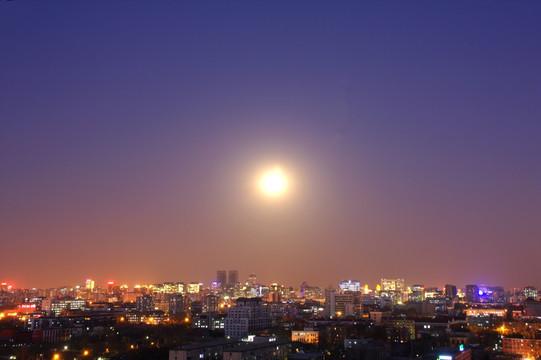 北京景山月夜