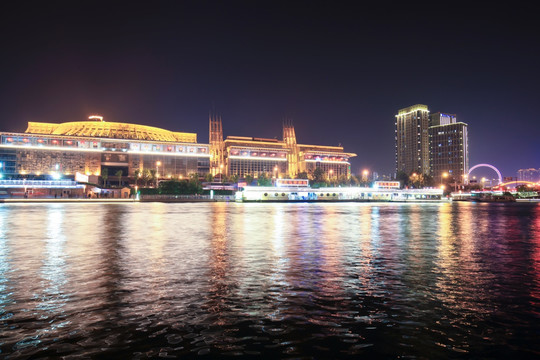 天津夜景 海河夜景