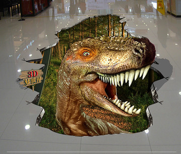 3D恐龍地板畫
