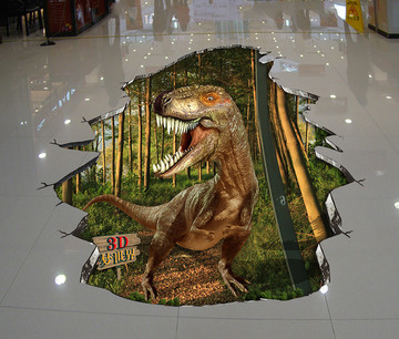 3D恐龙地板画
