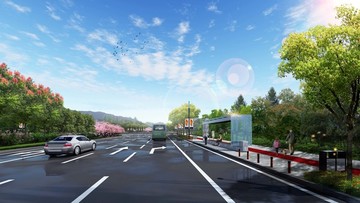 城市道路綠化效果圖