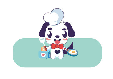 卡通小狗 可爱的小狗厨师