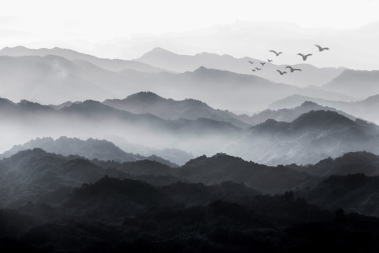 水墨远山