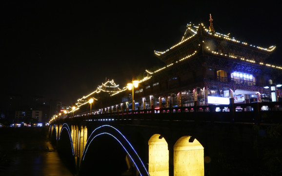 夜景 雅安大桥