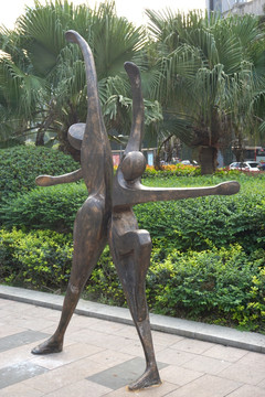 舞蹈塑像 舞蹈表演铜塑