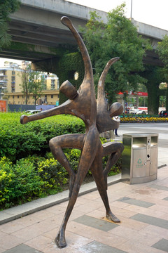 舞蹈塑像 舞蹈表演铜塑