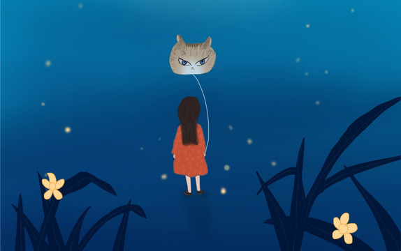 海底世界 猫 女孩