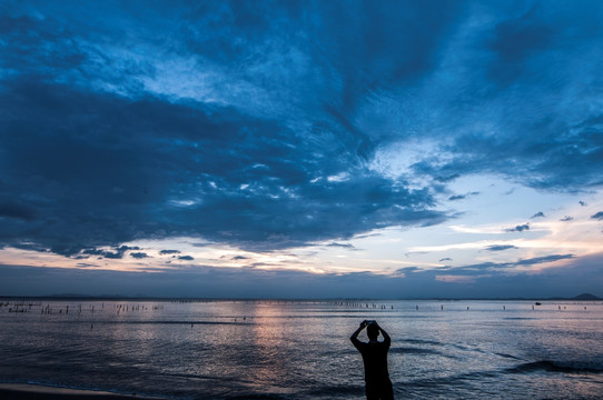 大海落日 天空云彩 夕阳无限