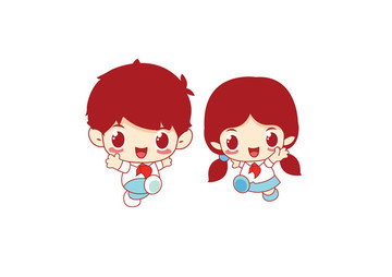 卡通小學(xué)生 可愛男孩女孩