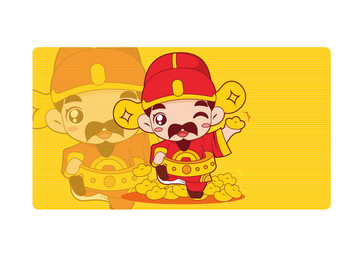 卡通財(cái)神爺 恭喜發(fā)財(cái)