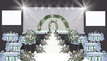 白綠色婚禮 效果圖