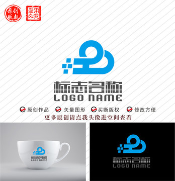 HB字母BH标志云科技logo