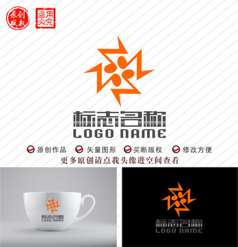 ZNX音符旋转标志音乐logo