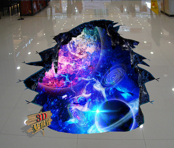 3D地板画星空