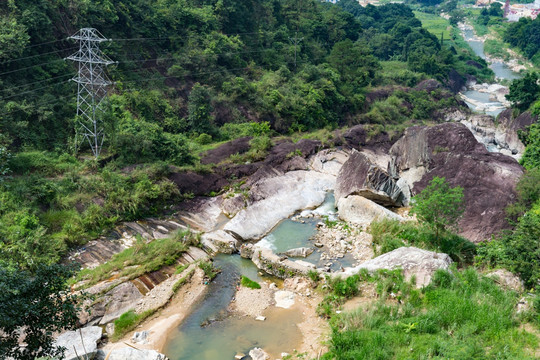 林垌河口 石滩河 地理风光