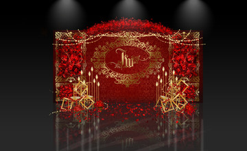 紅金婚禮迎賓區(qū)