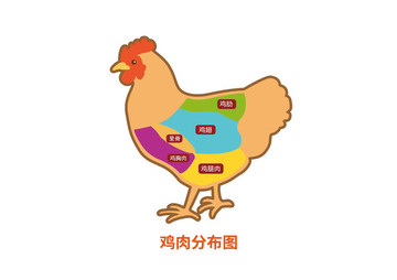 鸡肉分布图 鸡分布图 鸡平面