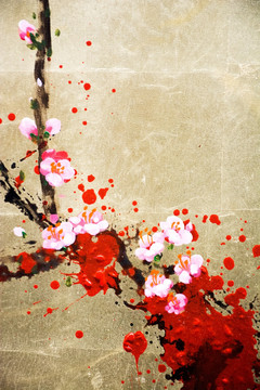 花卉油畫 抽象梅花
