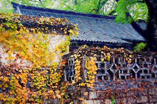 風景油畫 無分層