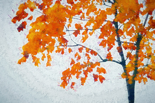 紅葉油畫 無分層