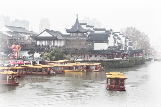 烟雨朦胧秦淮河