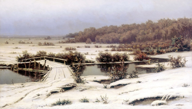 雪景油畫
