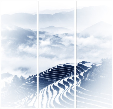 意境水墨三聯(lián)畫(huà)