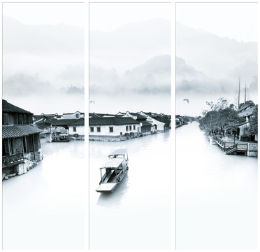 意境水墨三聯(lián)畫(huà)