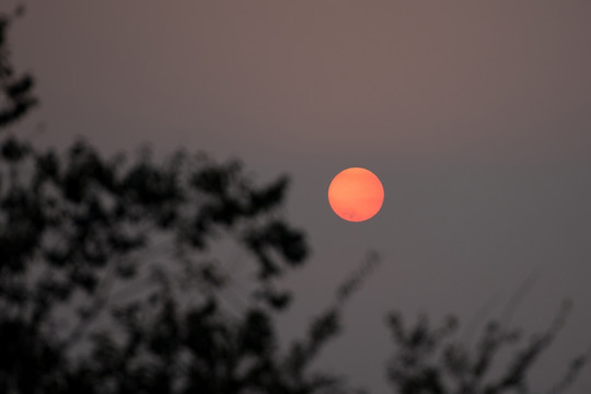 夕阳 一轮夕阳 太阳 太阳球