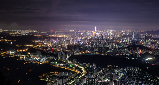 深圳城市夜景 全景图