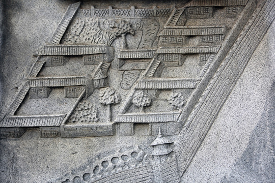 川沙古城墙公园 石雕