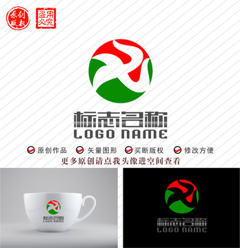 X字母XR标志飞鸟logo