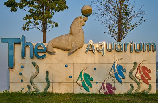 水族馆背景墙 水族馆景点标识