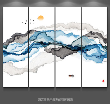 抽象意境水墨画 新中式客厅水墨