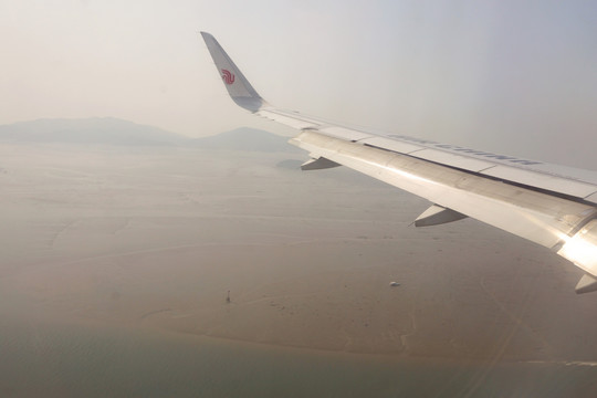 韩国仁川 海岸滩涂 航拍