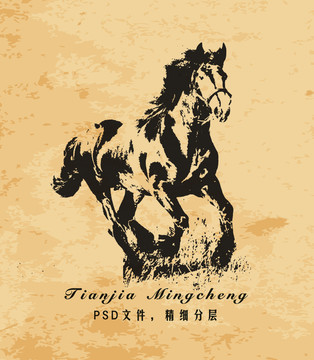 復(fù)古馬 馬裝飾畫