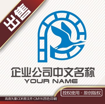 P鹏影视电影logo标志