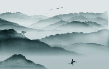意境山水 水墨畫