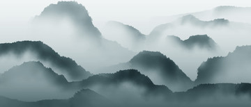 水墨遠(yuǎn)山