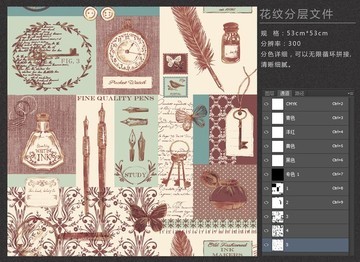 歐式復(fù)古花紋