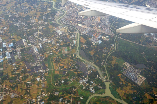 航拍成都 郫县地区 团结镇地区