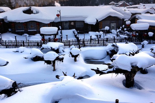 雪乡 雪景 黑龙江 白雪 大雪