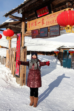 雪乡 雪景 红灯