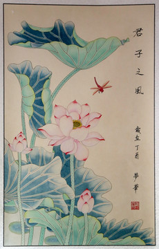荷花國畫