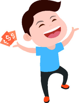 中獎(jiǎng)激動(dòng)歡呼AI矢量人物男插畫(huà)