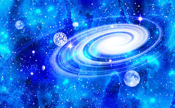 藍色漩渦星系 星空
