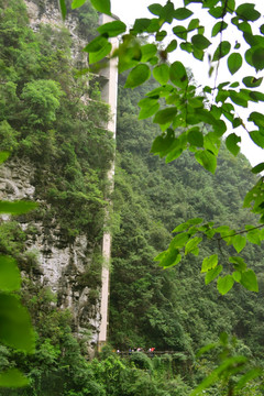 龙水峡地缝 观光电梯 天梯