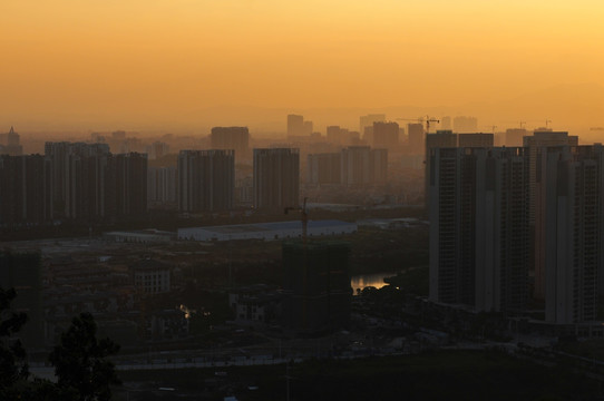 城市之光 夕阳正浓 瑰丽晚霞